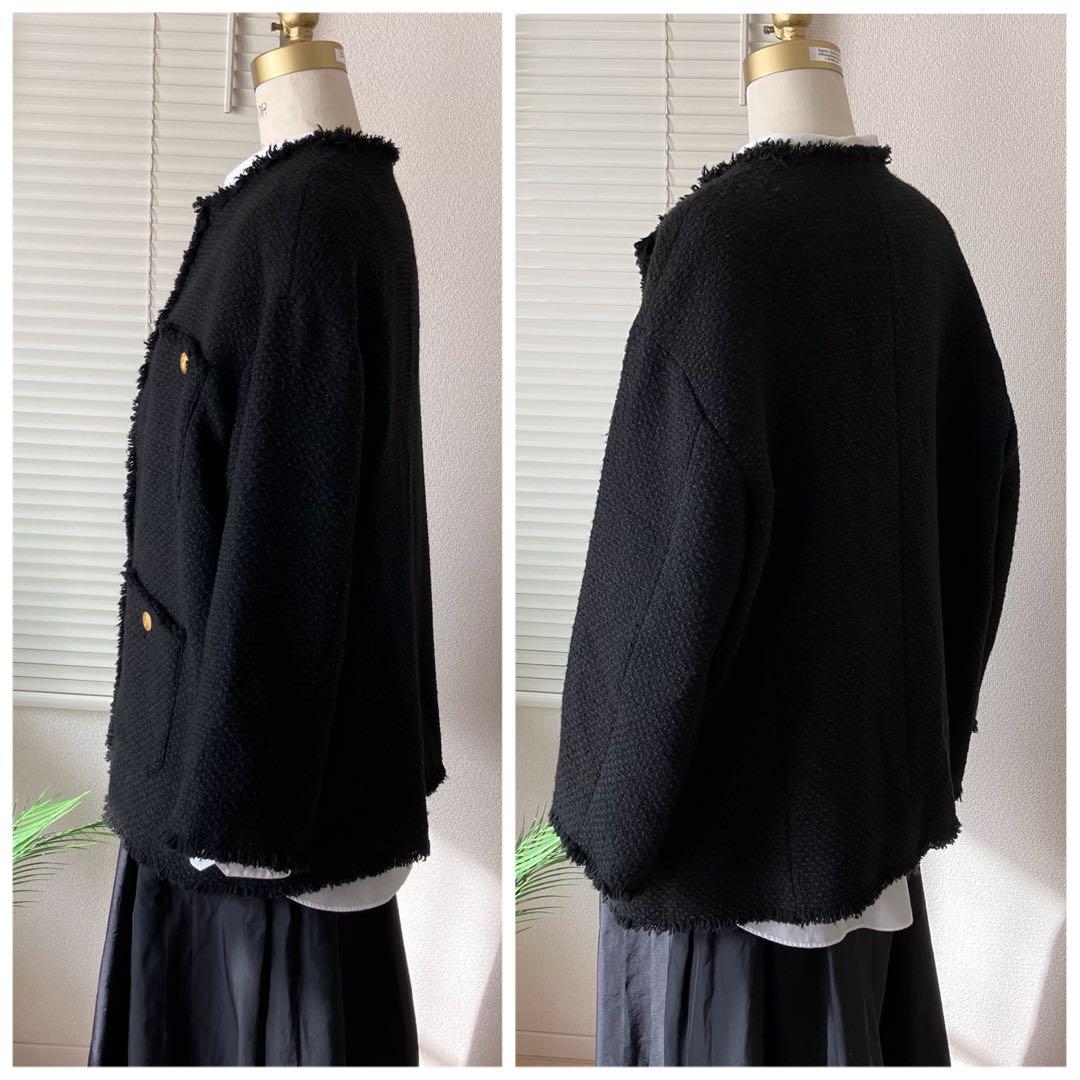 L'ESSAGE GIOLICAツイードBIGジャケット 黒