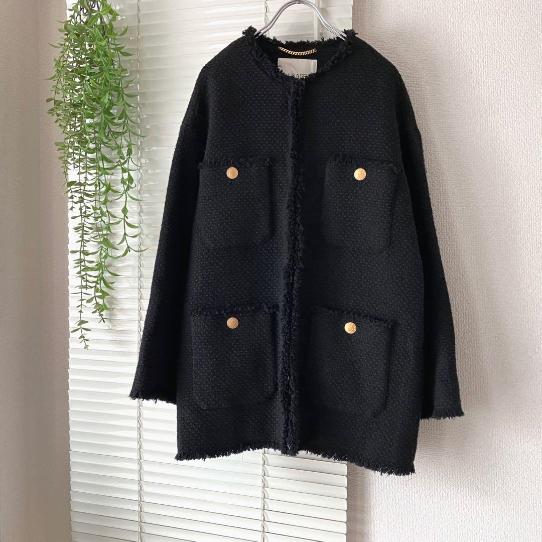 L'ESSAGE GIOLICAツイードBIGジャケット 黒