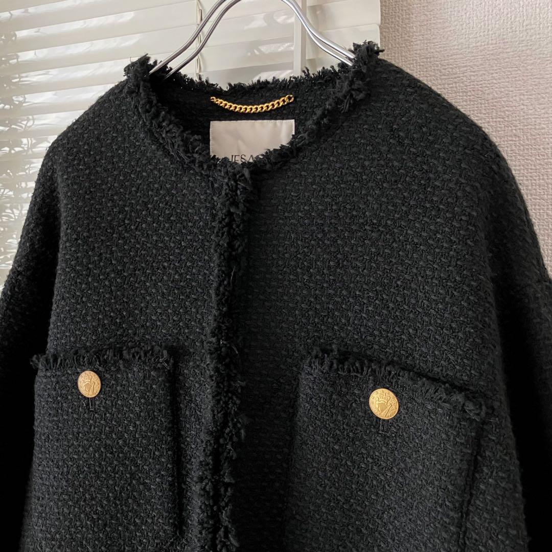 L'ESSAGE GIOLICAツイードBIGジャケット 黒