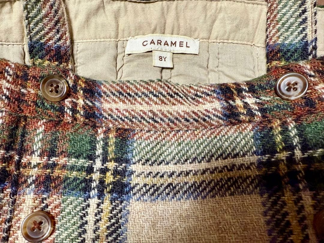 スカート Caramel HEDERA SKIRT GOLD CHECK 8Y