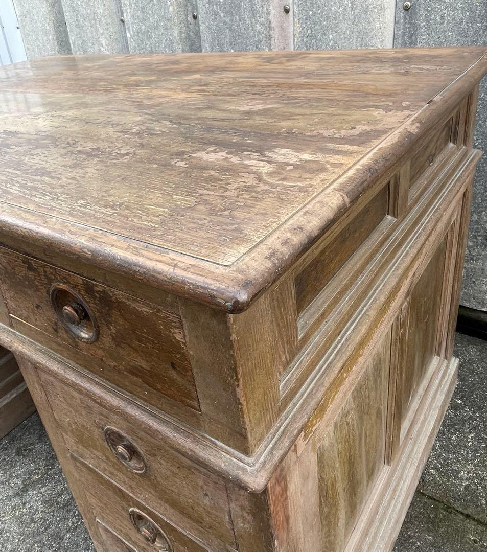 アンティーク/古道具/無垢材/両袖机/書斎机/分解式/作業台/デスク/店舗什器