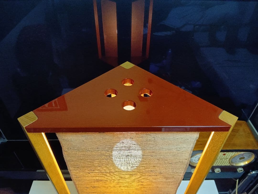 DCS CORP　和モダン　デザイナーズ　朱色　三角　サイドラック　フロアランプ