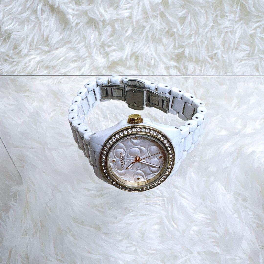 【稼働品】COACH コーチ レディース腕時計 ASTOR セラミック