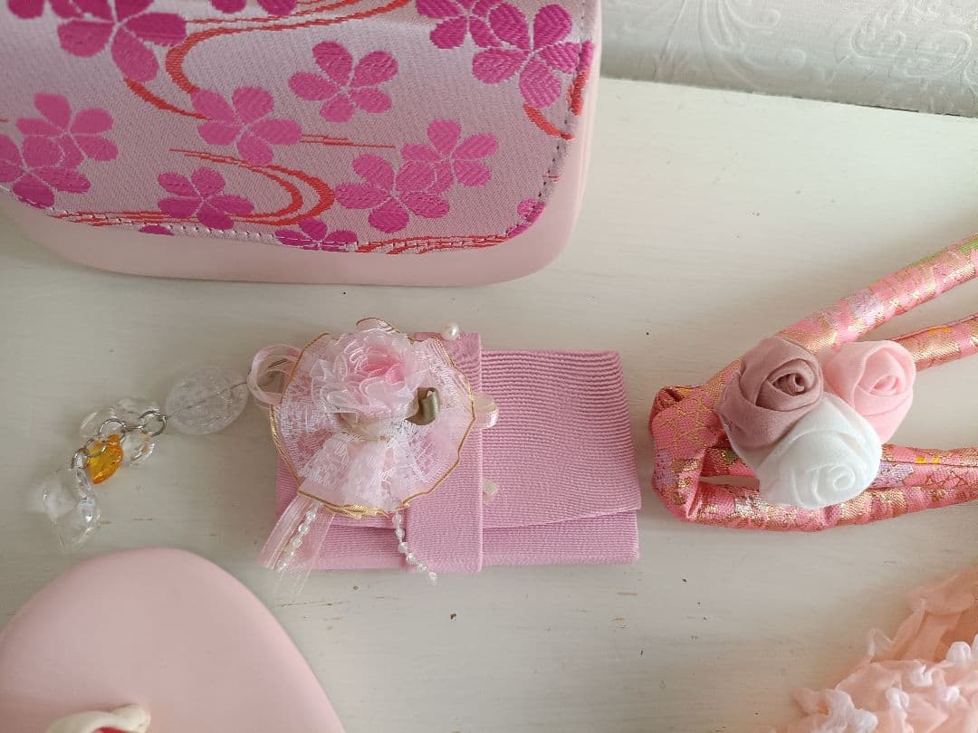 新品着物☆薄い紫の着物☆白作り帯フルセット