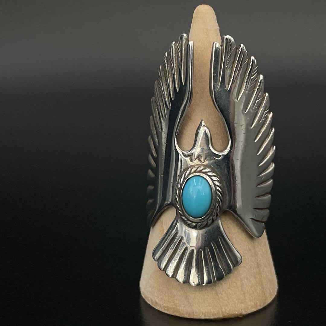 TADY&KING イーグルリング 銀縄 ターコイズ 指輪　金縄　シルバーリング