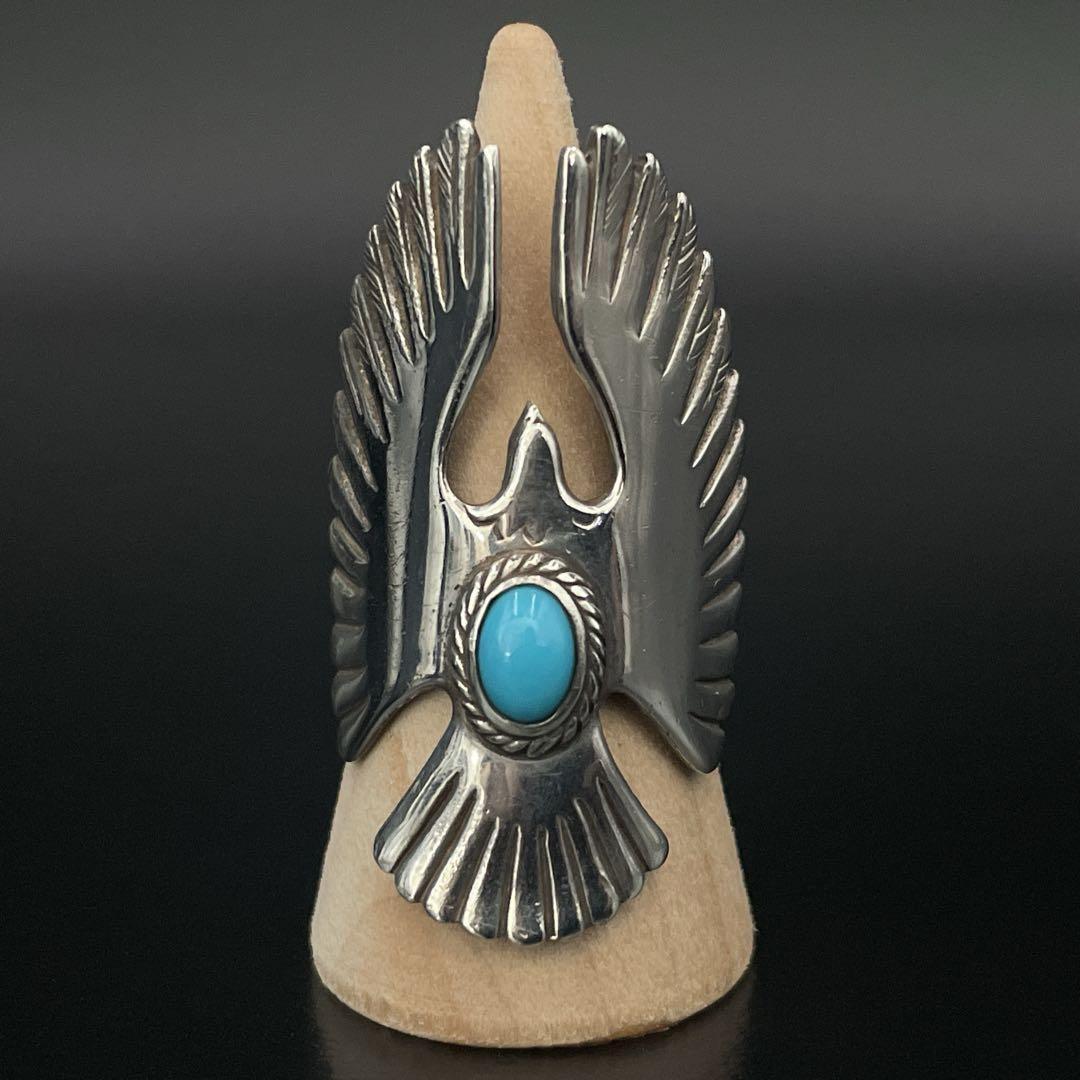 TADY&KING イーグルリング 銀縄 ターコイズ 指輪　金縄　シルバーリング