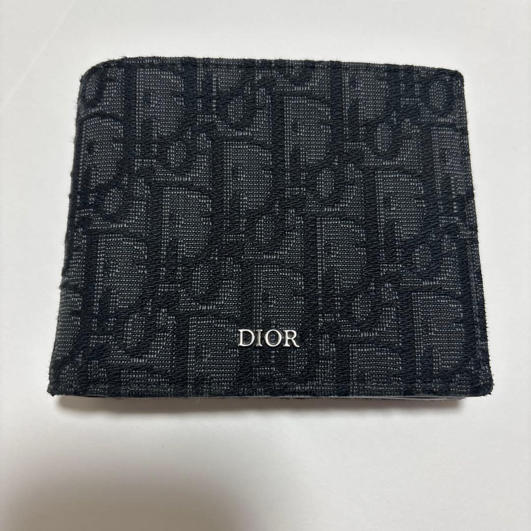 ディオール メンズ 折り財布 オブリーク ジャガード ブラック　正規品