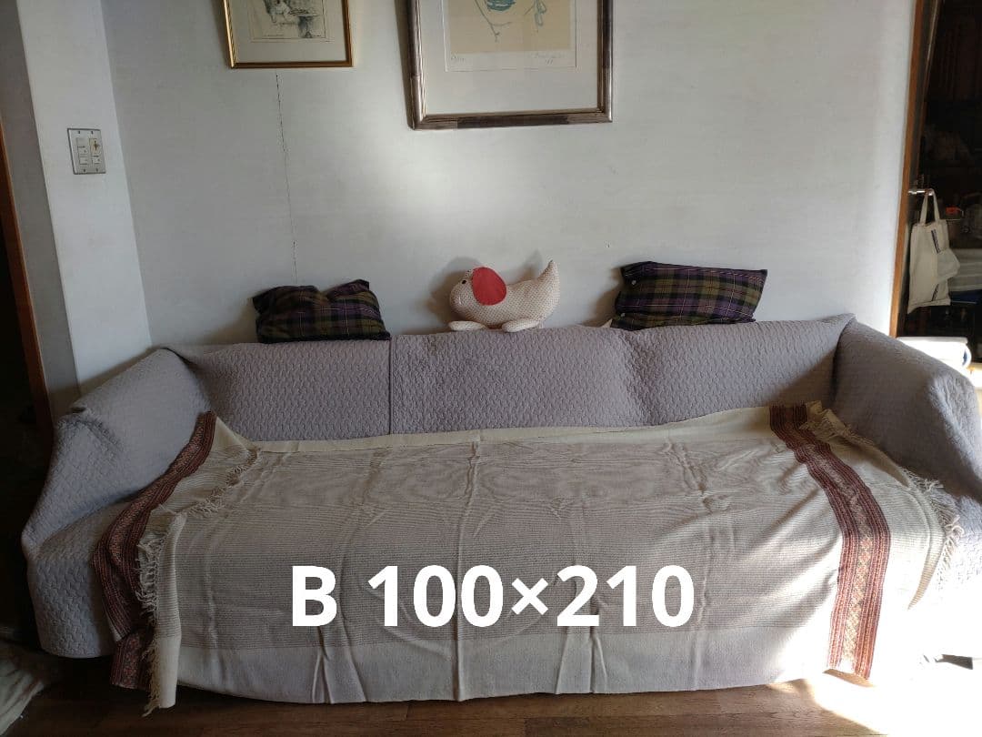 ウール インド布 スロー ソファカバー ベッドカバー ブランケット100×210