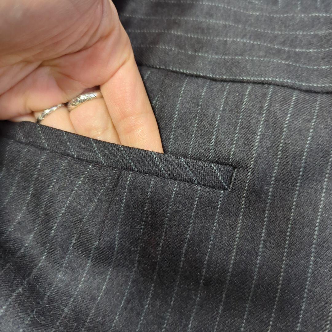 AOKI LES MUES セットアップスーツ　ストライプ　グレー　L　ウール