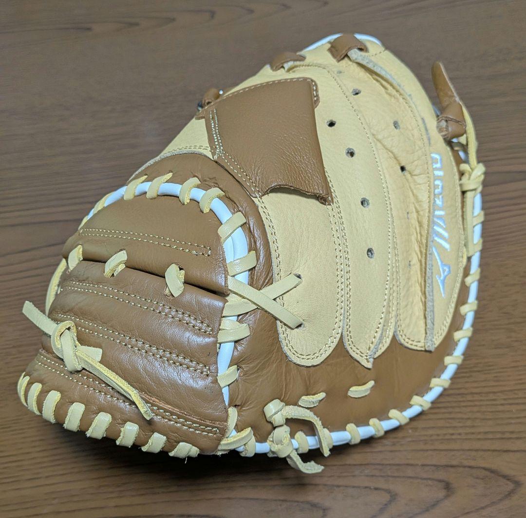 ミズノ 軟式グローブ キャッチャーミット　ベージュ/ブラウン