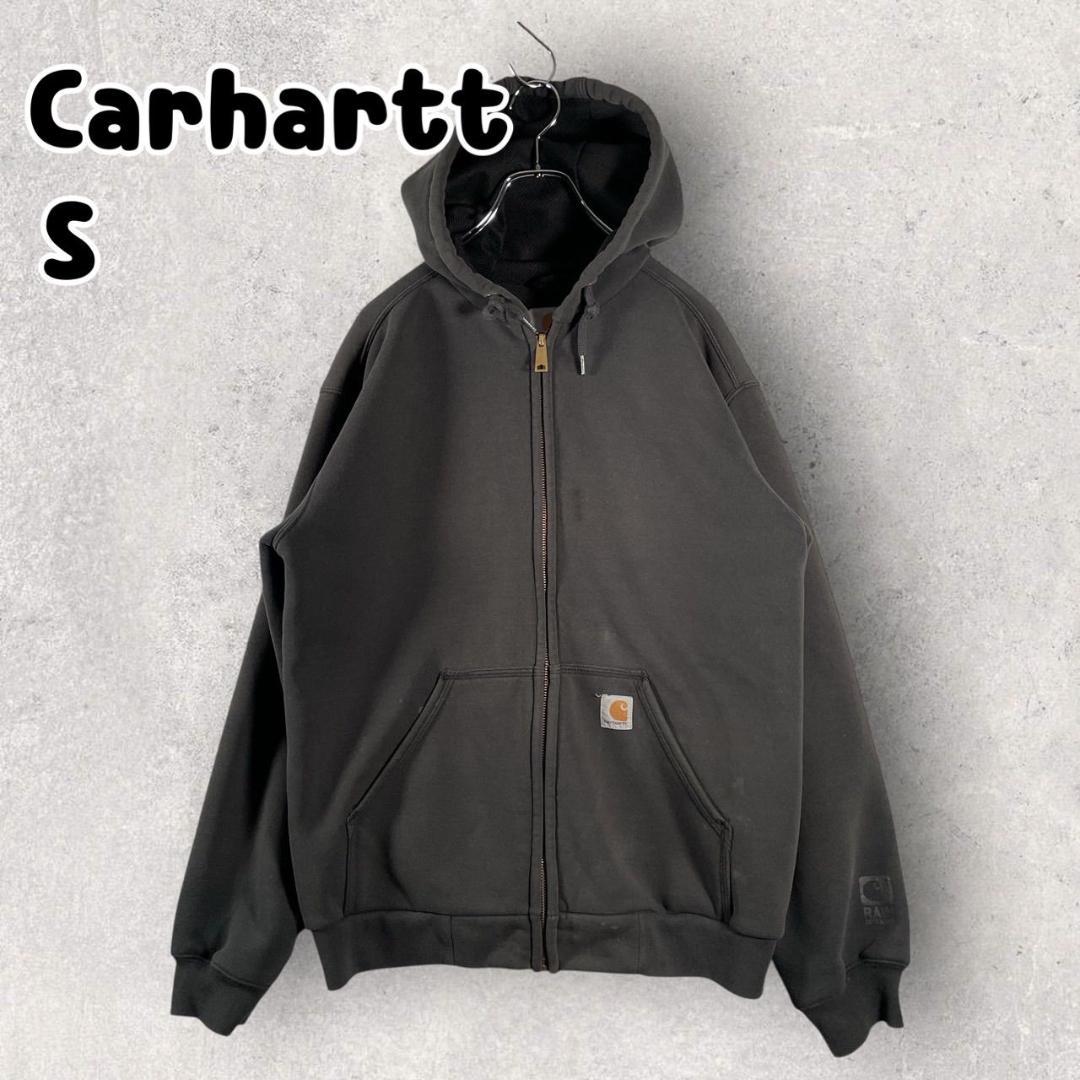 カーハート 裏サーマル ジップアップ パーカー ダブルフェイス S ブラック