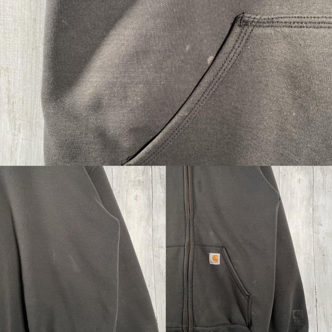 カーハート 裏サーマル ジップアップ パーカー ダブルフェイス S ブラック