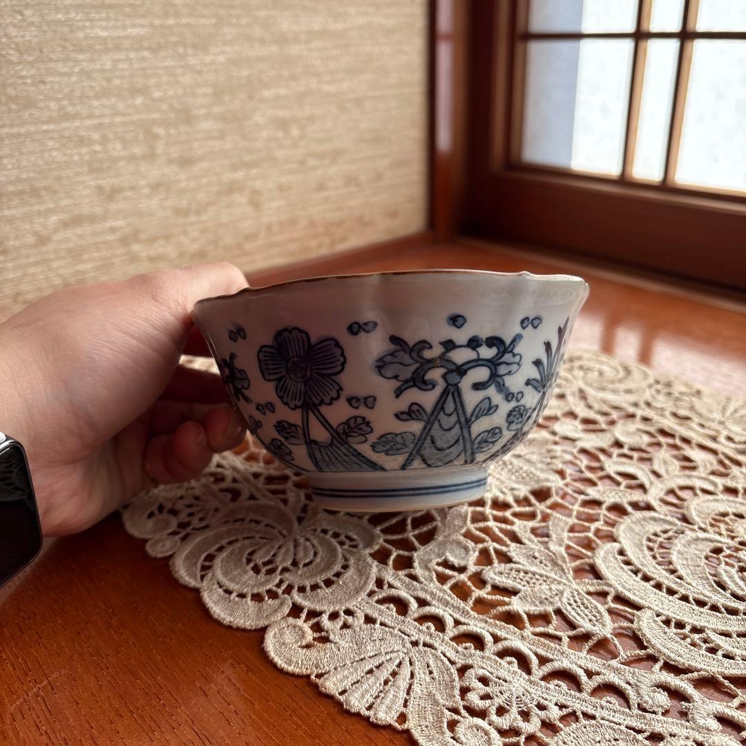源右衛門　古伊万里　染付菊京花鳥文　小鉢揃