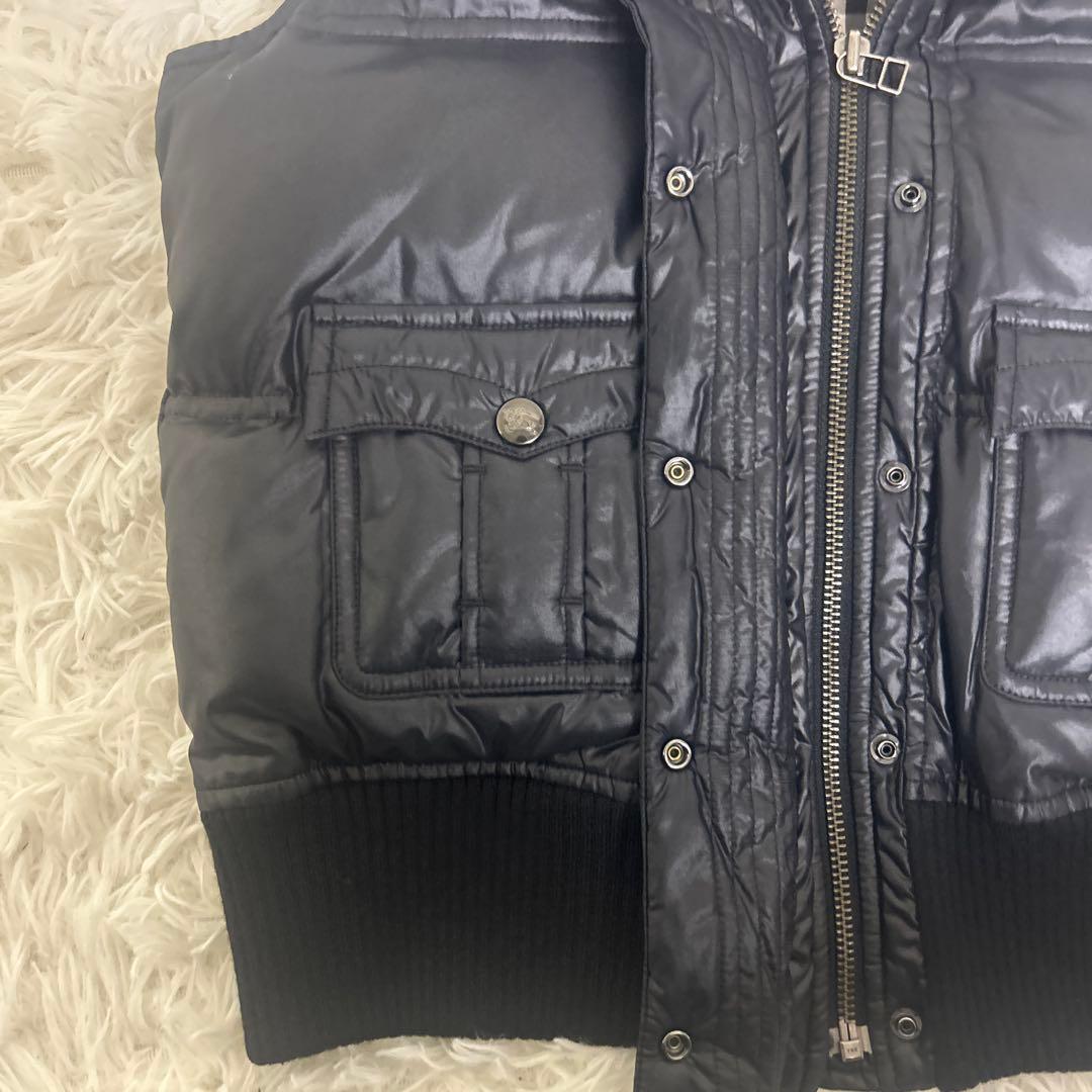 極美品　バーバリー ブルーレーベル ダウン ベスト メガチェック リアルファー