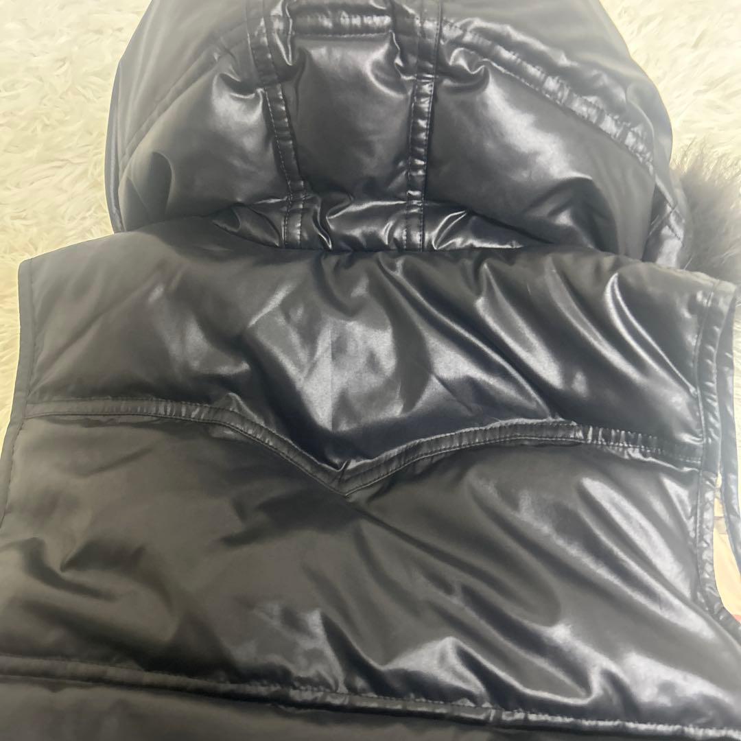 極美品　バーバリー ブルーレーベル ダウン ベスト メガチェック リアルファー