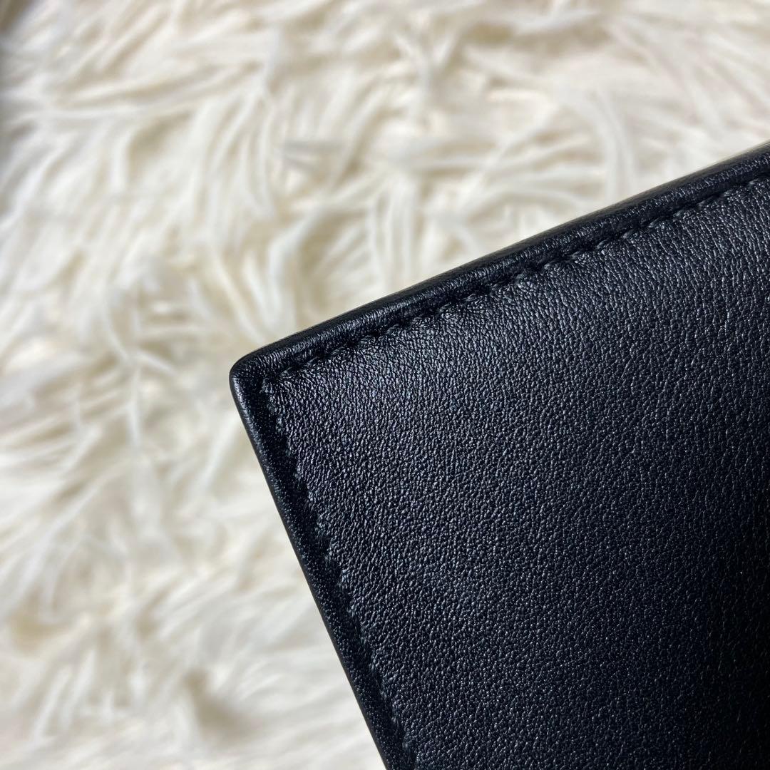 【未使用】 ブルガリ フォールドウォレット レザーブラック 付属品完備