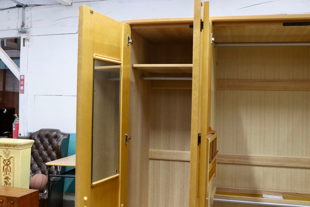 GMHK385○IDC大塚家具 松岡家具 シャンドール バーズアイメープル 洋服