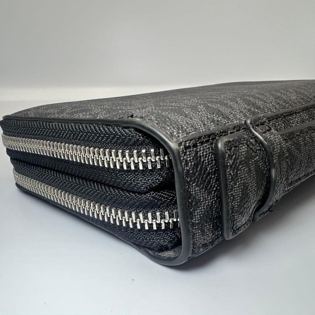 マイケルコース　オーガナイザー　MK総柄　レザー　財布　ウォレットバッグ　黒