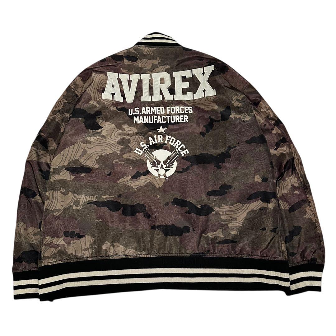 【40周年記念モデル】アヴィレックス　MA-1 カモフラ　刺繍　バックロゴ　XL