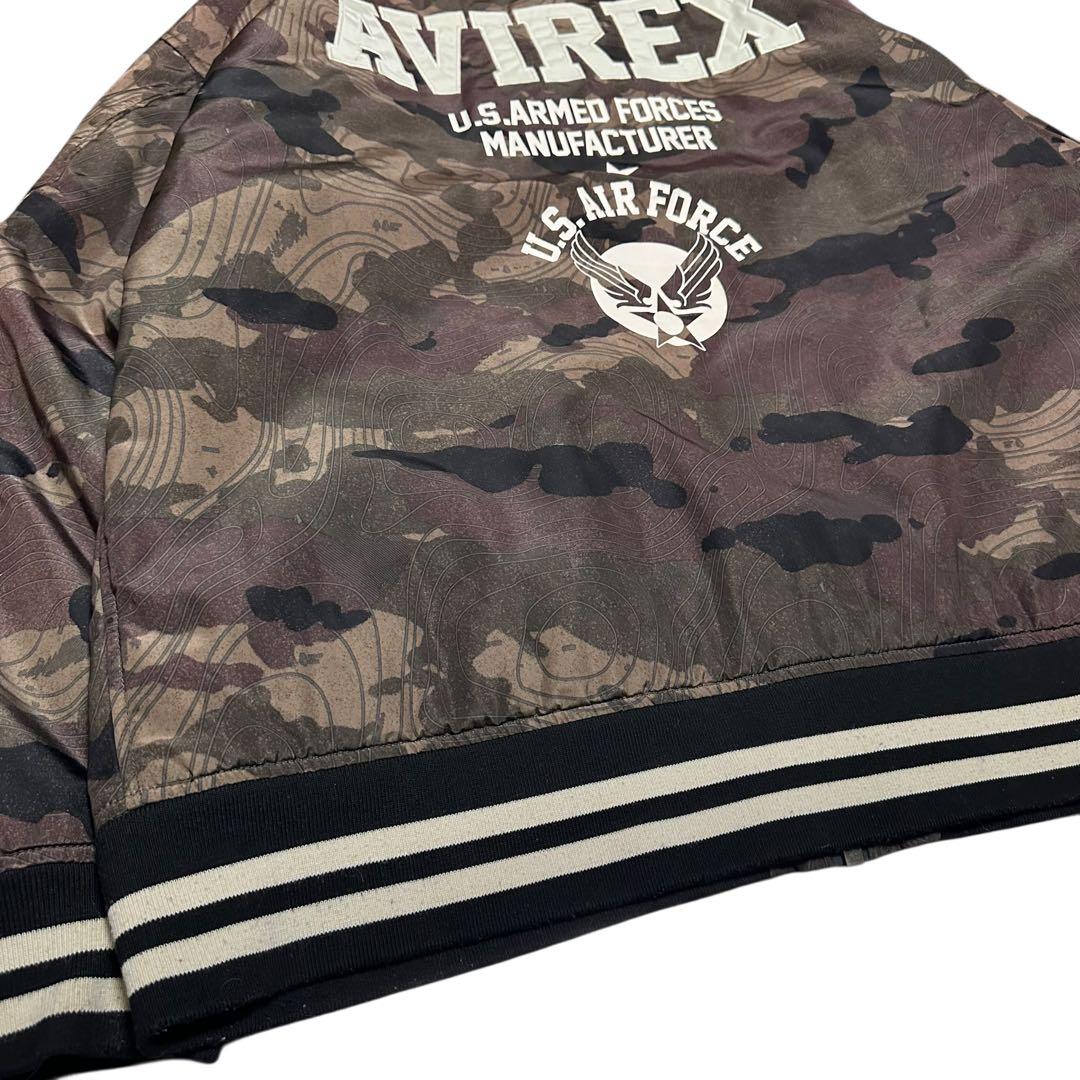 【40周年記念モデル】アヴィレックス　MA-1 カモフラ　刺繍　バックロゴ　XL