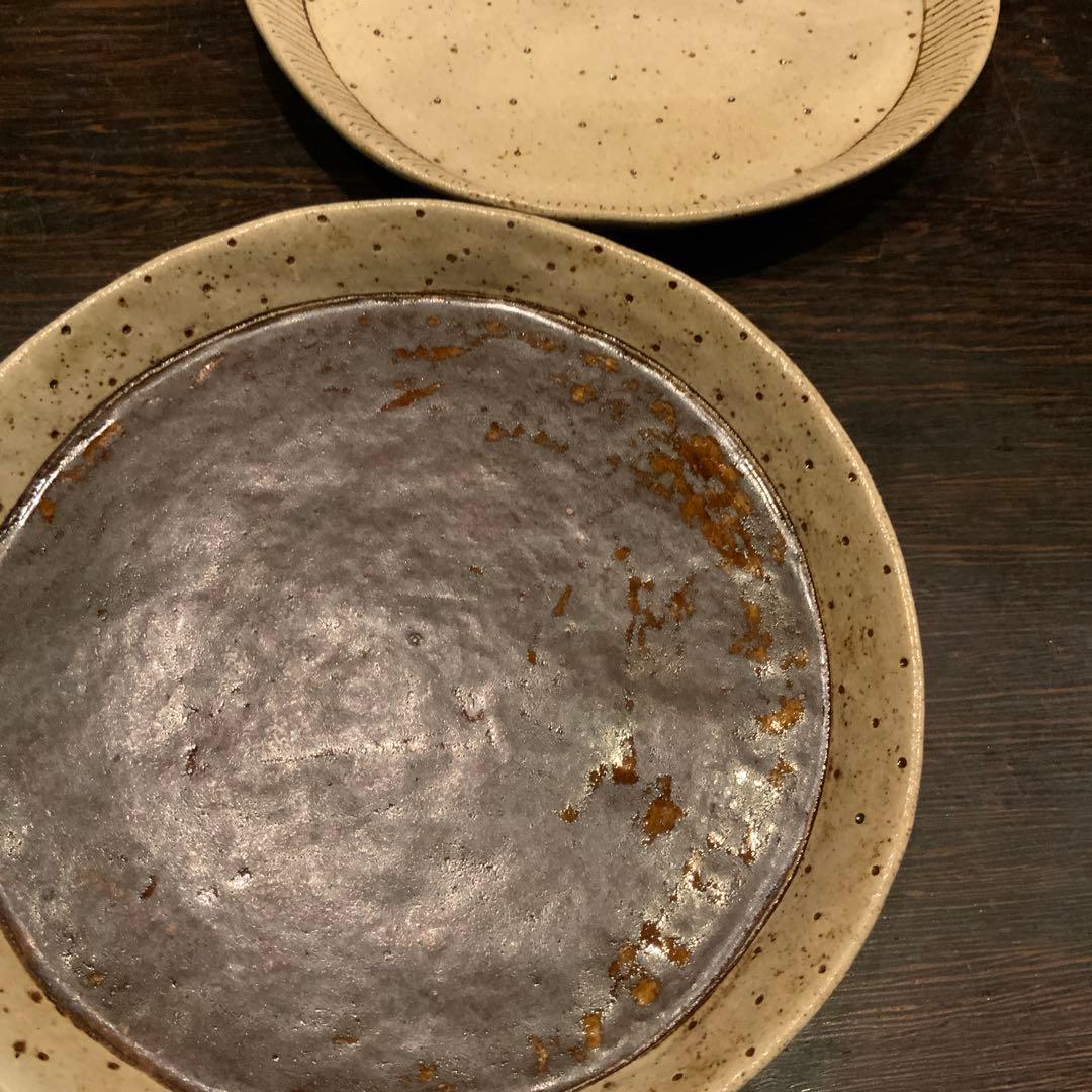 金成潤子 ドット模様 皿2枚セット