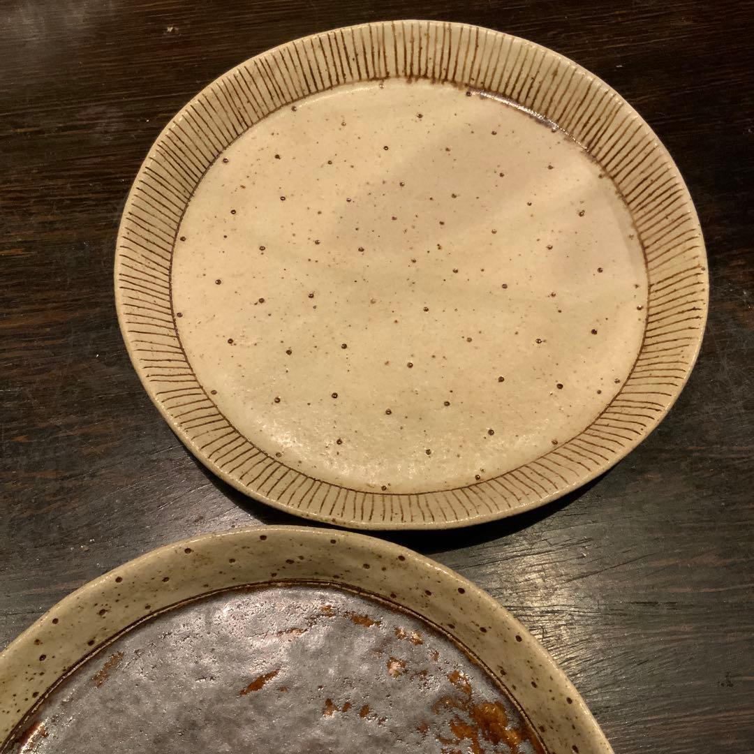 金成潤子 ドット模様 皿2枚セット