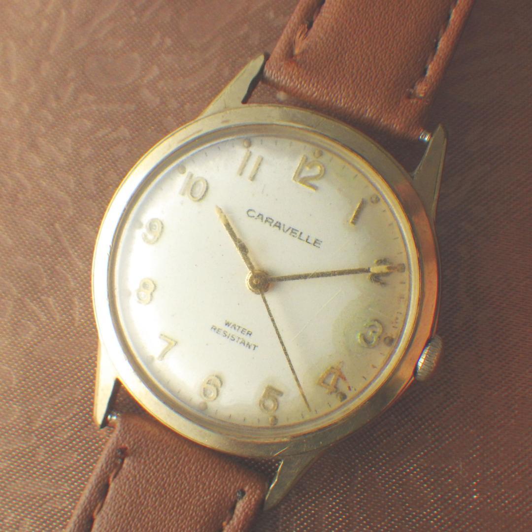 【1960年代頃】ブローバ キャラベル ゴールドケース ヴィンテージ手巻き腕時計