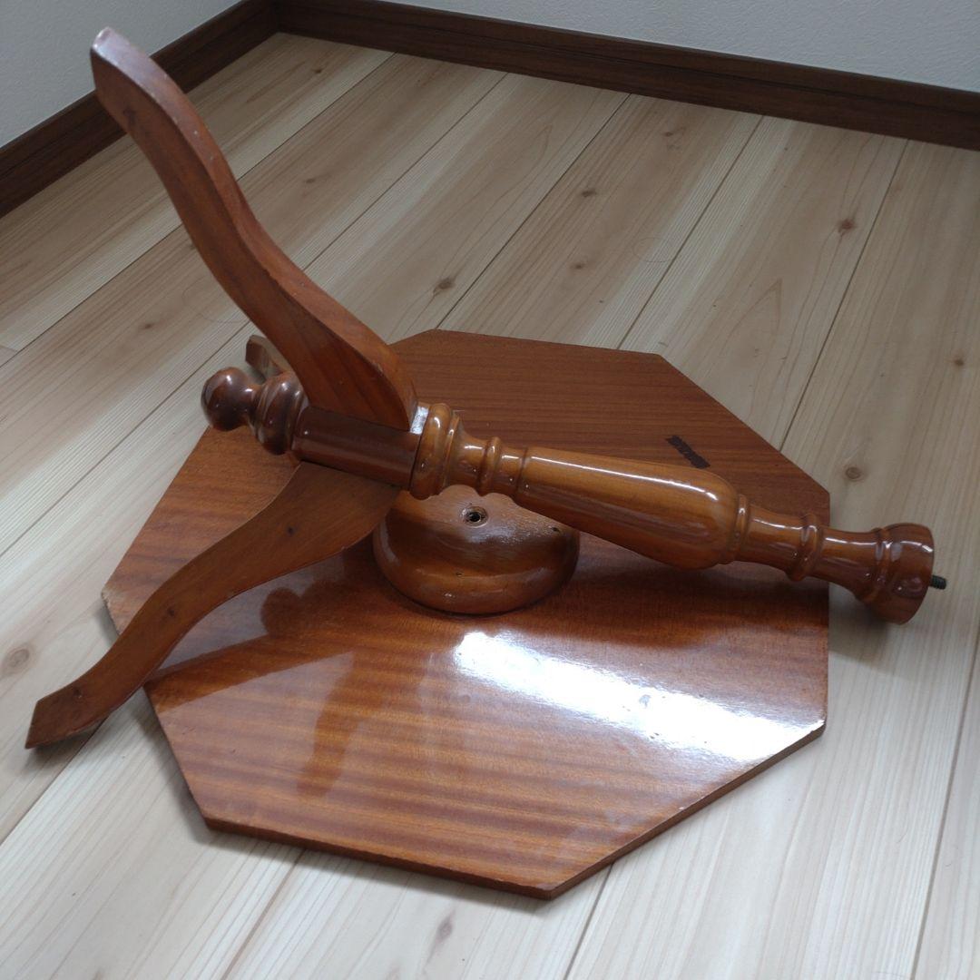 アンティーク 八角形 木製 テーブル 花模様の象嵌　カフェテーブル