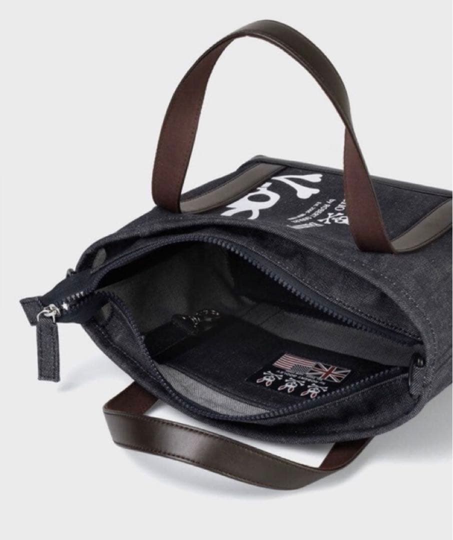 【最終価格！】HANG-TAGデザイン デニム＆レザートートバッグ