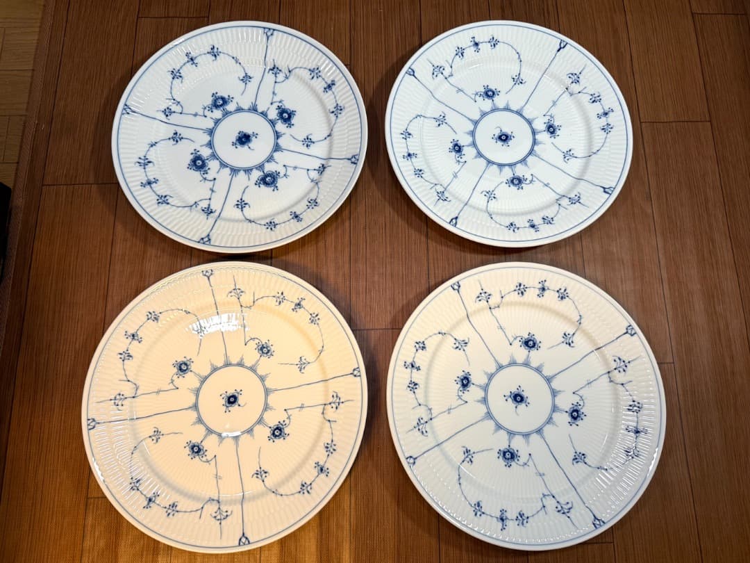 ロイヤルコペンハーゲン ブルーフルテッド プレーンレース 27cm 4枚セット