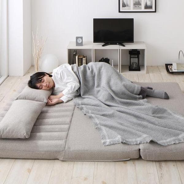 大人気！！3WAYで使えるソファ【ソファ　カウチ　ベッド】【ブラウン】 3