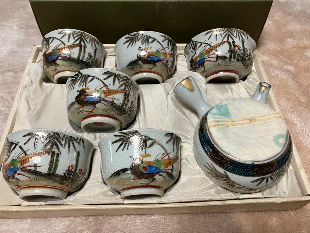 九谷焼 急須　湯呑み 6客 茶器 工芸品 骨董 箱付き　2月限定価格