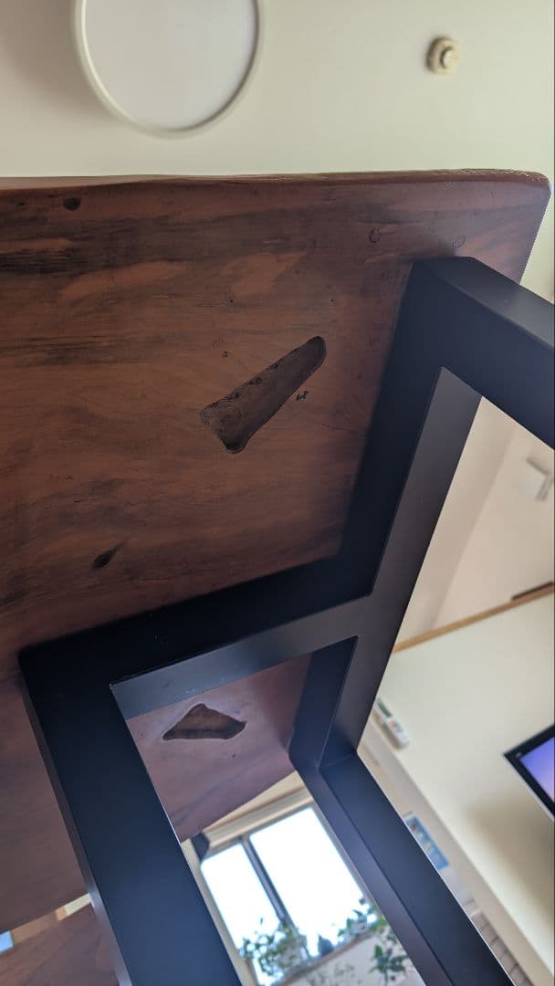 カミオ様限定　美品　欅　ケヤキ　一枚板ダイニングテーブル152x88x7　座卓脚