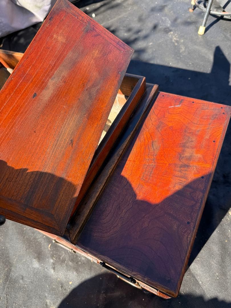 昭和初期 関東長火鉢 欅玉杢 木製 古民具 引き出し付 灰床 五徳 灰匙 猫板付