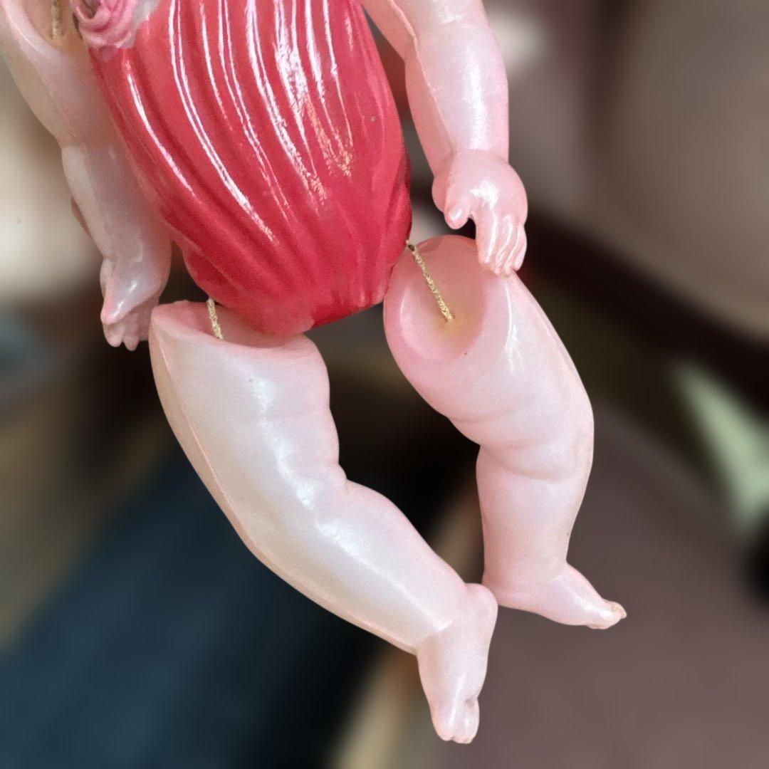 お値下げ❣️木箱入りヴィンテージ ピンク 赤ちゃん人形セルロイド