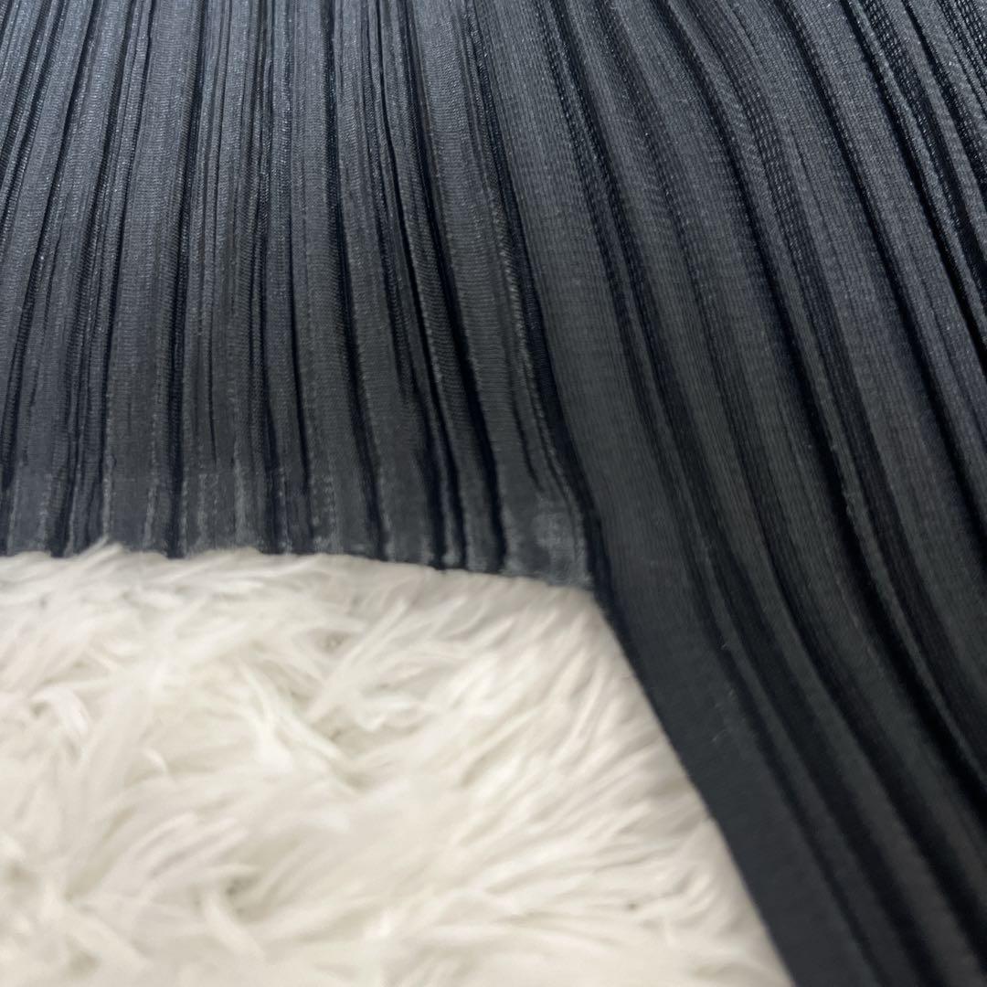 【美品】イッセイミヤケ プリーツプリーズ 半袖 ブラウス シャツ ブラック 3