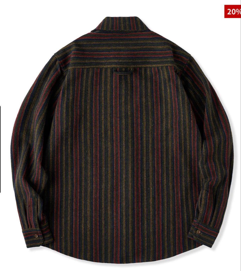 カラクバイ ストライプ ボタンアップ 長袖シャツ