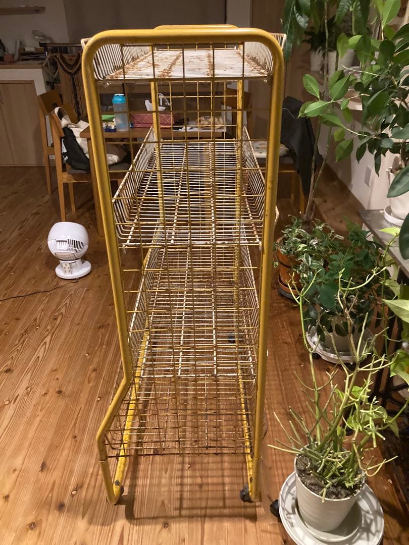 昭和レトロ　ワイヤーラック4段仕様　店舗什器　ガーデニング　シャビーラック11