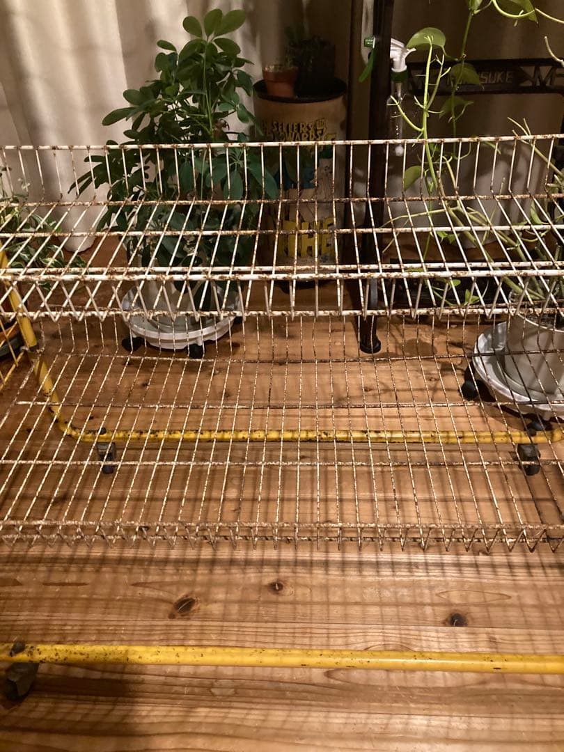 昭和レトロ　ワイヤーラック4段仕様　店舗什器　ガーデニング　シャビーラック11