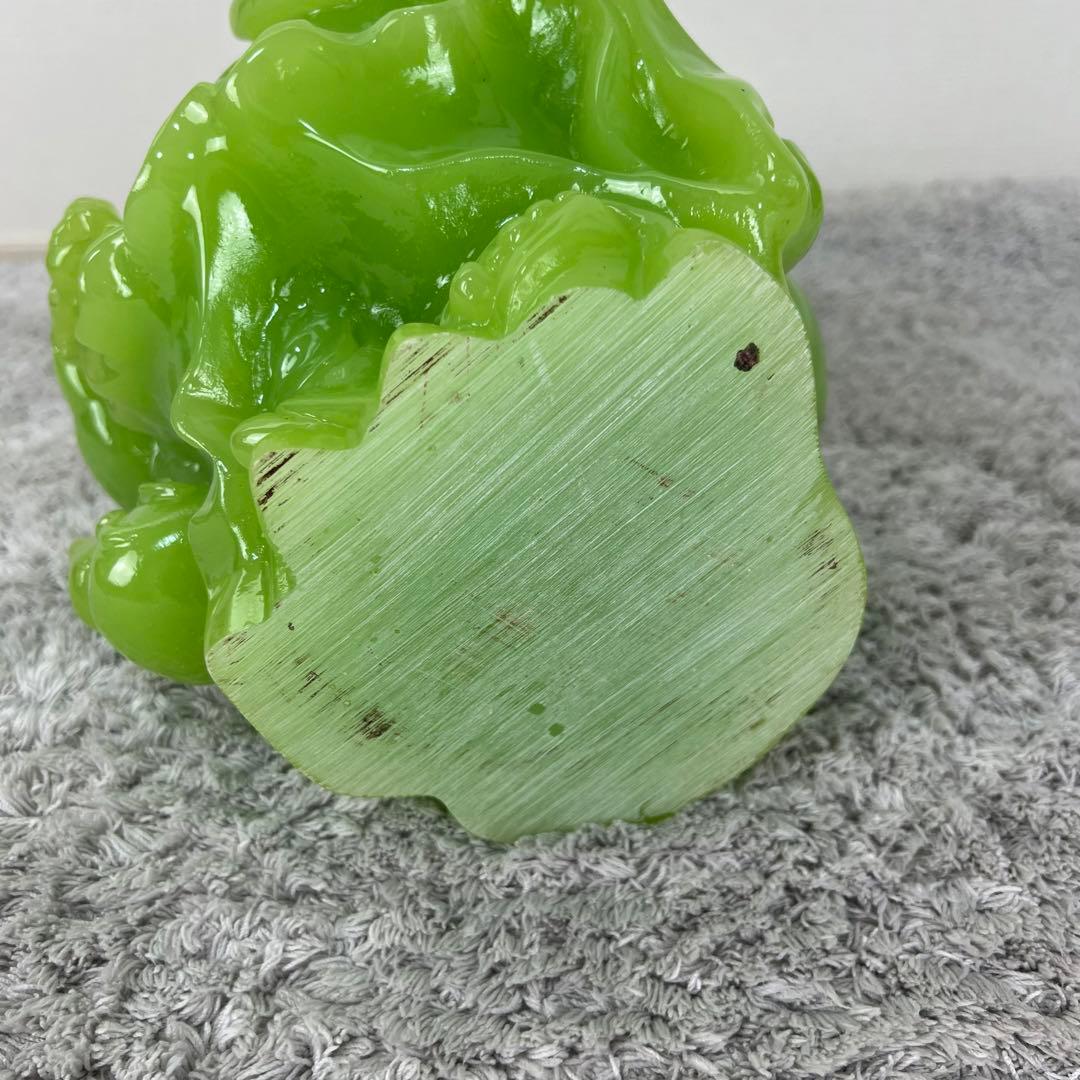 七福神　布袋様　置物　翡翠　グリーン　縁起物