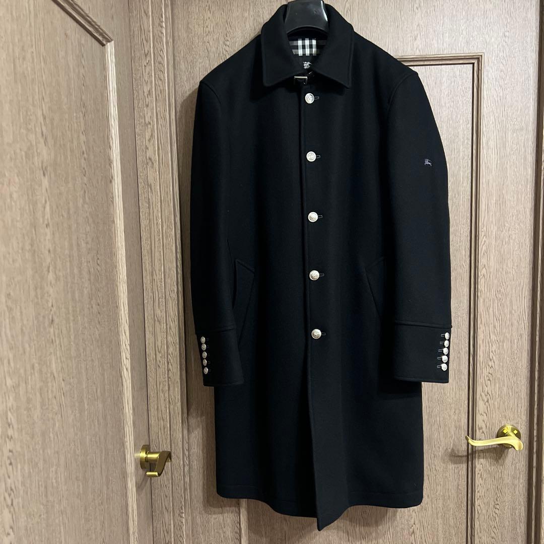 BURBERRY BLACKLABELシルバーボタンのチェスターコートL