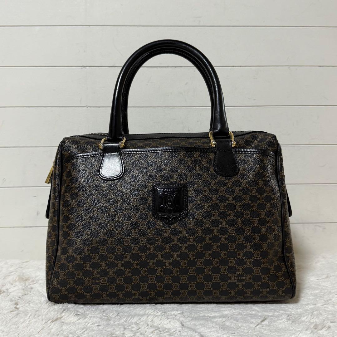 ⭐️極美品⭐️　CELINE　マカダム　ミニボストンバッグ　PVCレザー