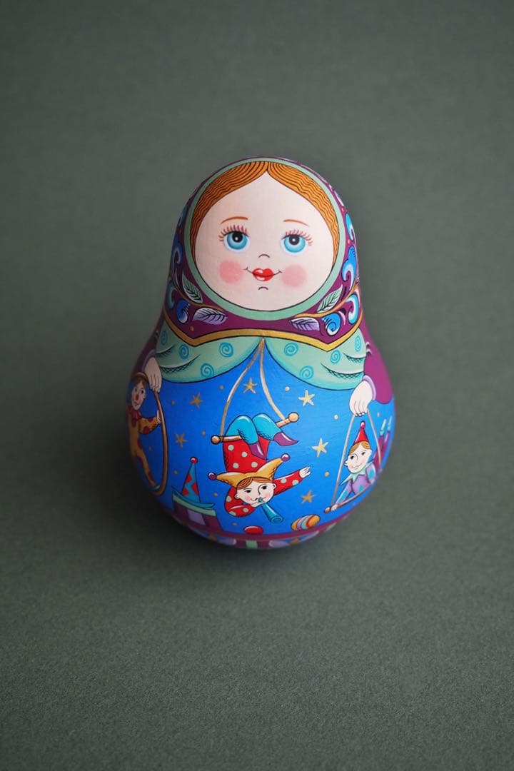 ロシア雑貨☆起き上がりこぼし♪『サーカス』マトリョーシカ オリガ作