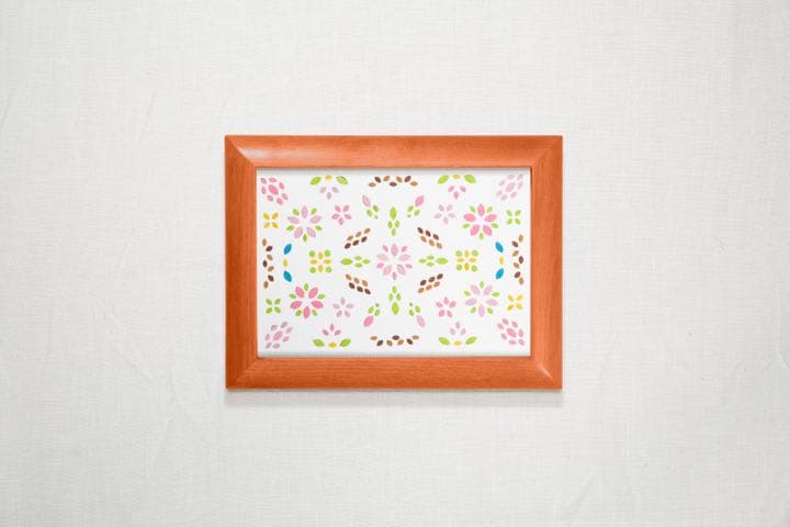 革の絵画　革絵「さくら」