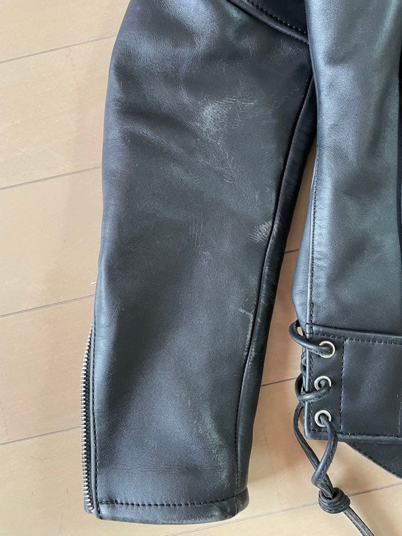 カドヤ　ブラックレザーライダースジャケット　M〜L