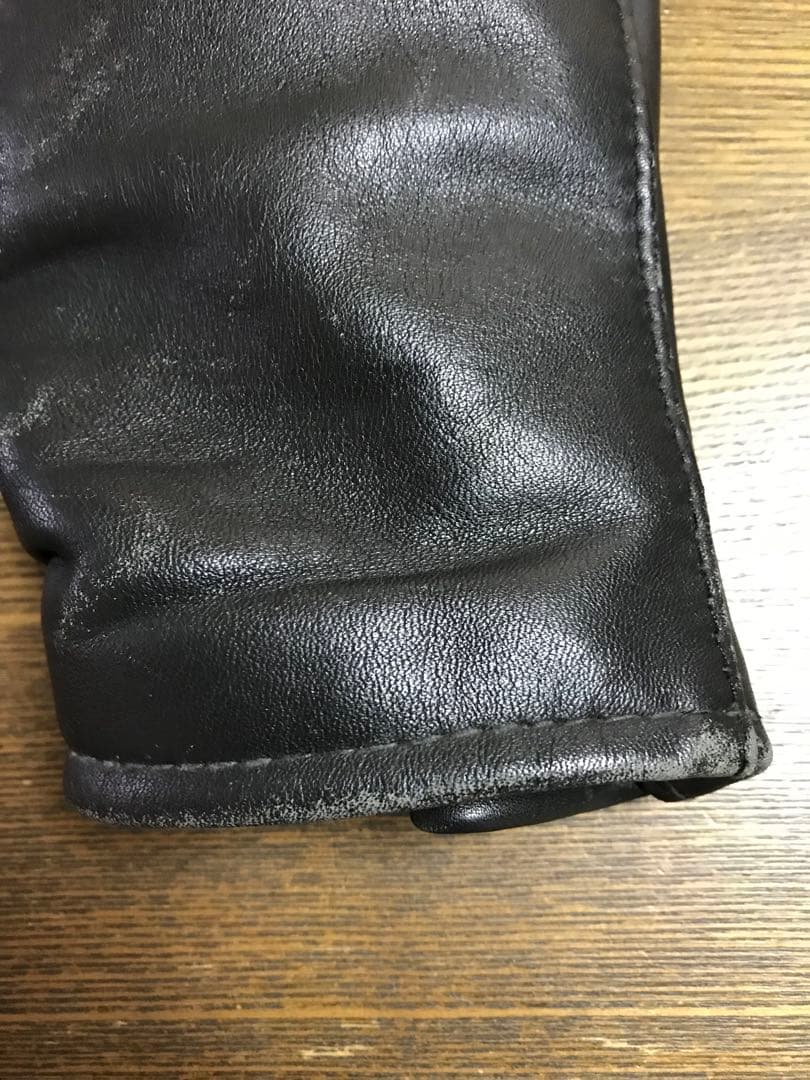 Schott ブラックレザー シングルライダースジャケット 36