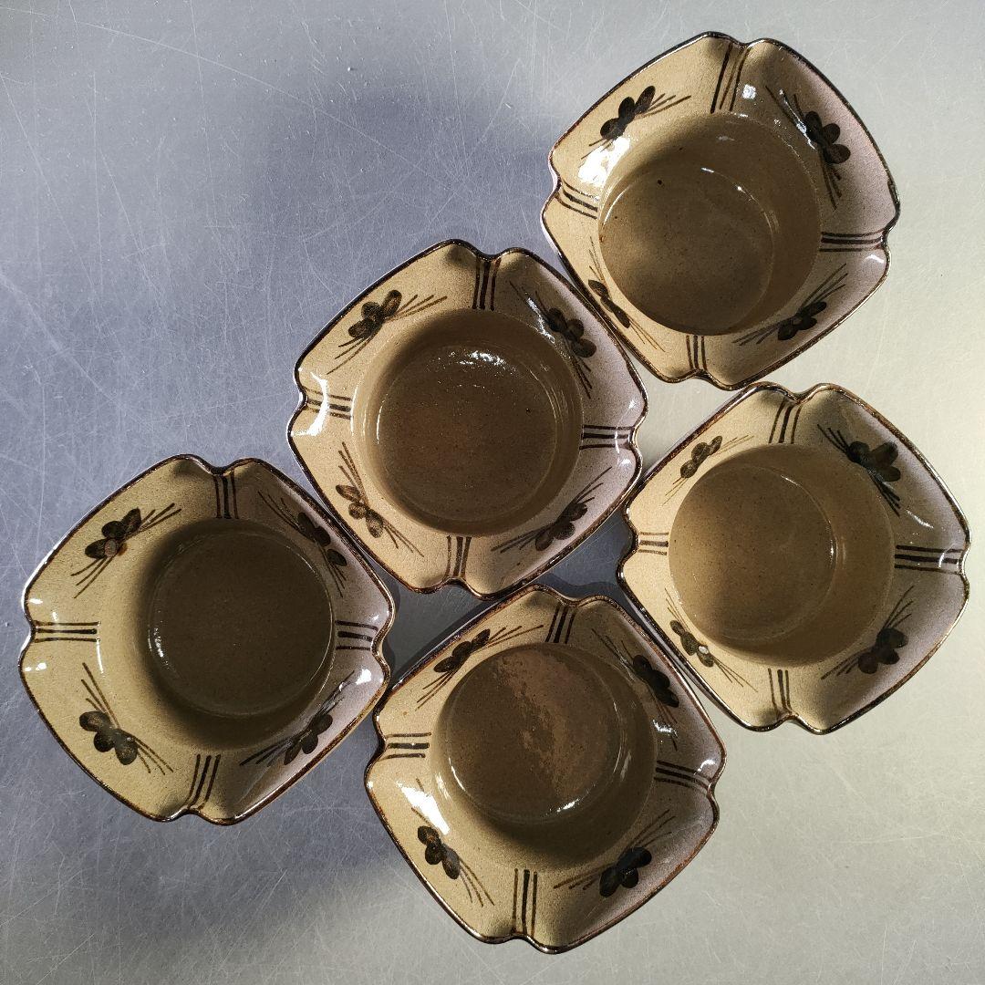 A1254-2/唐津焼/十四代中里太郎右衛門窯/絵唐津向付5客/共箱/懐石道具/