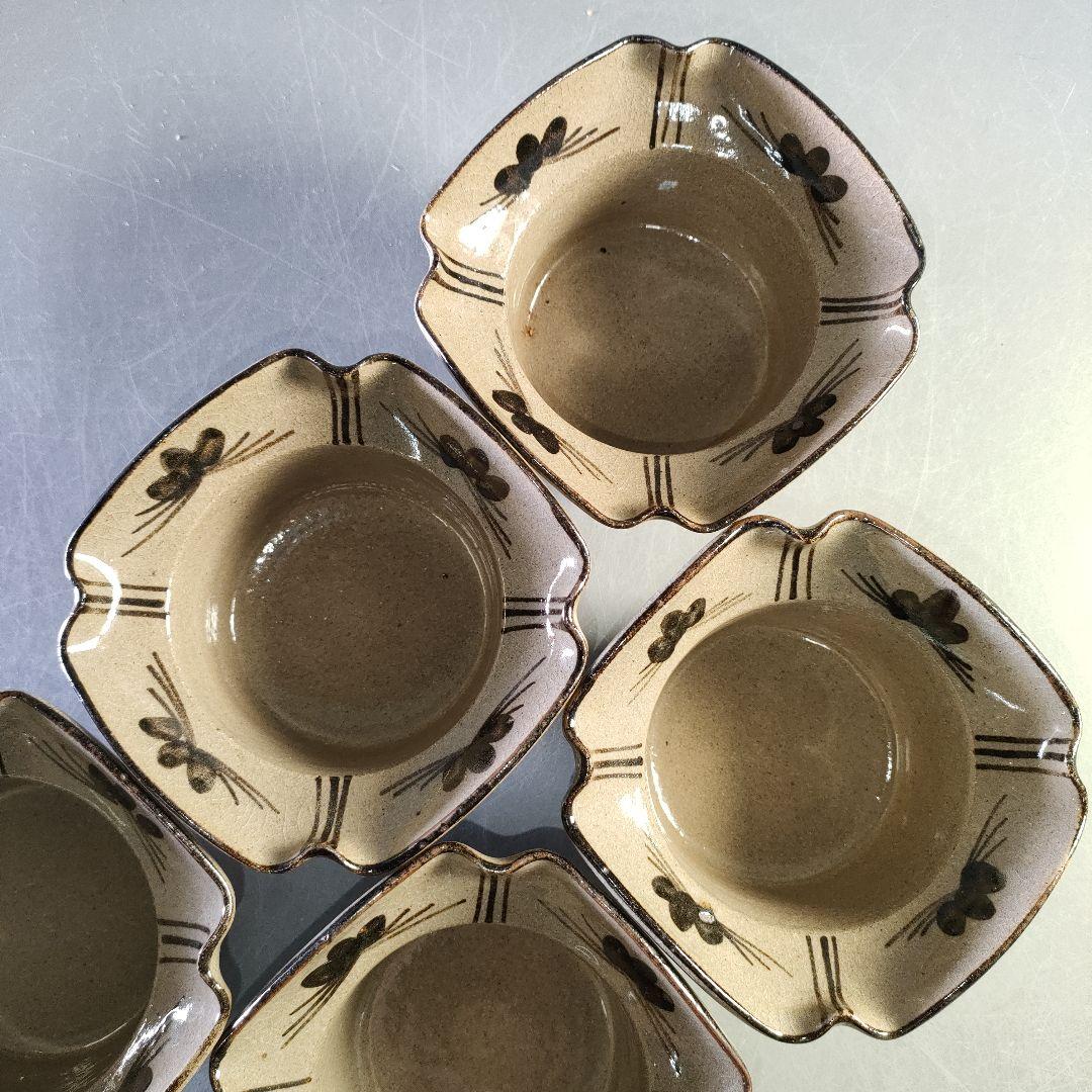 A1254-2/唐津焼/十四代中里太郎右衛門窯/絵唐津向付5客/共箱/懐石道具/