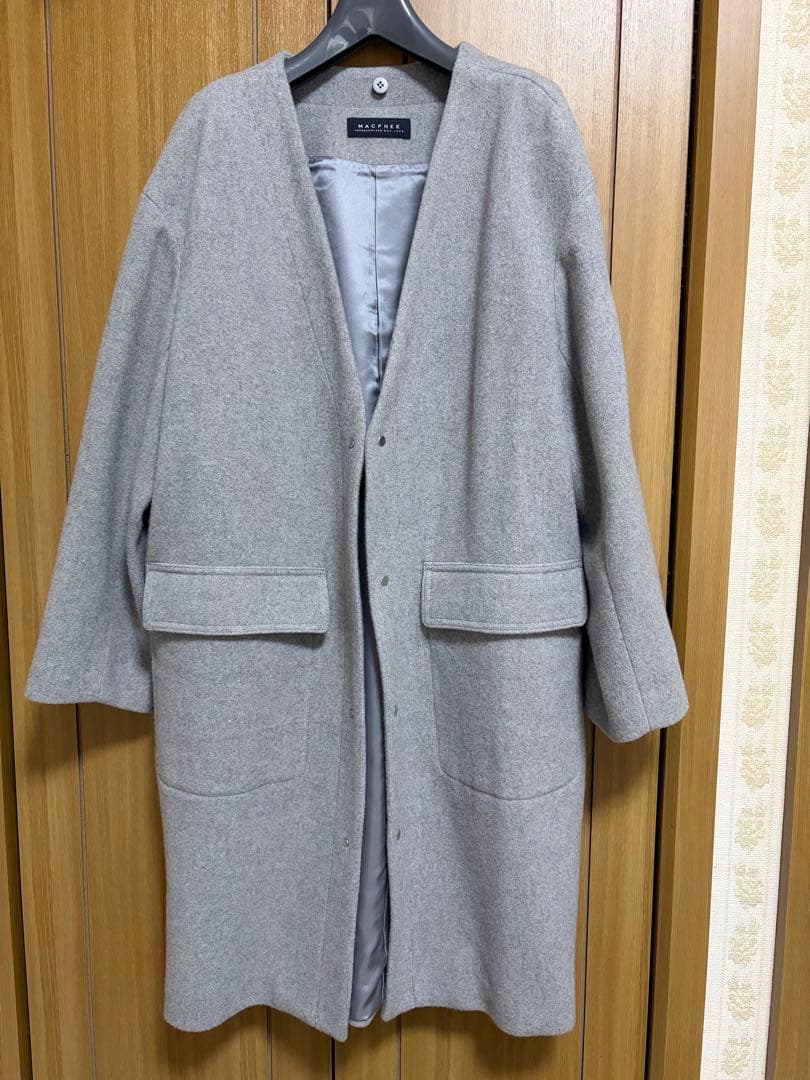 MACPHEE トゥモローランド　グレー フード付きロングコート　3way