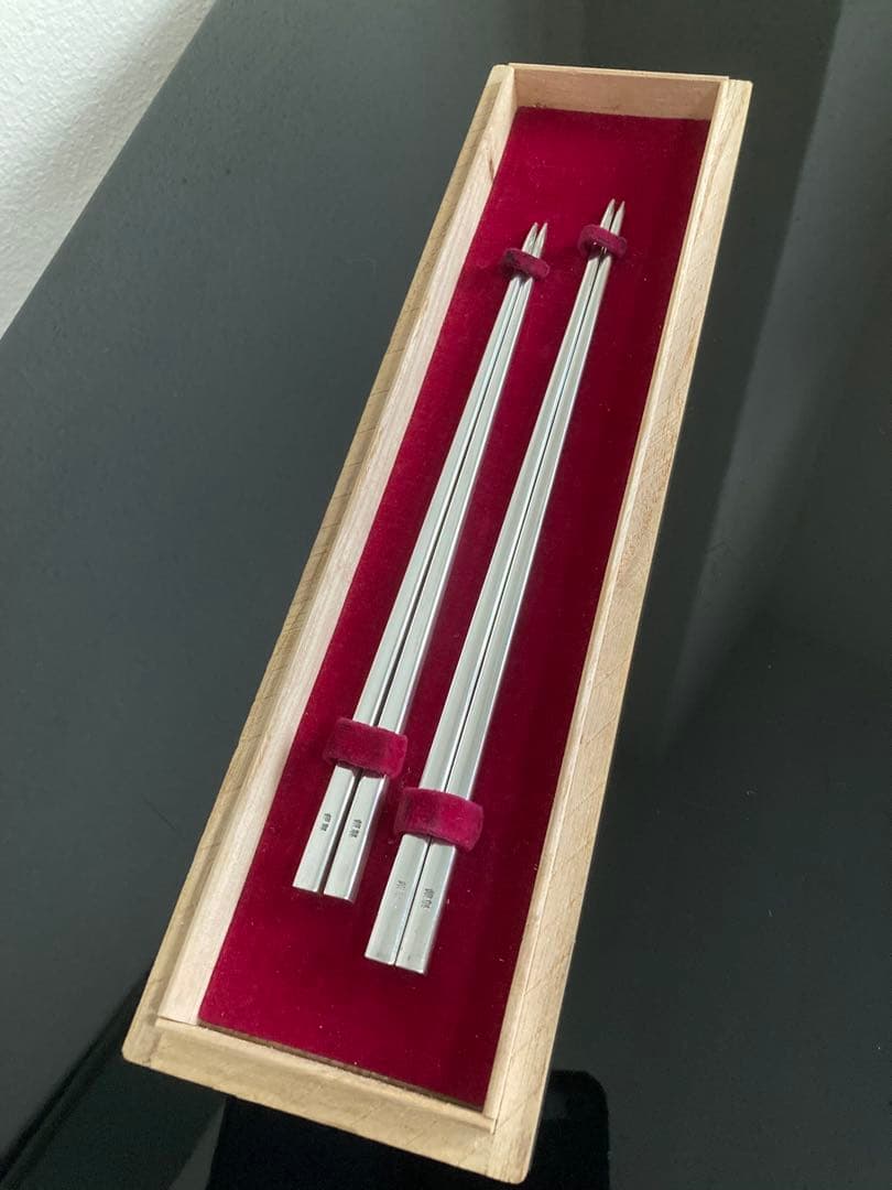 銀製 高品質 夫婦箸 21cm 19cm セット